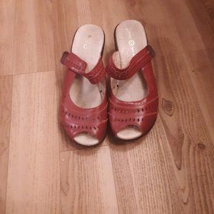 Jambu Touring Red Wedge Comfort Sandals 8